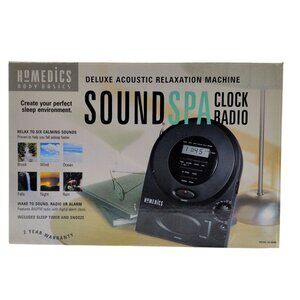 Homedics SoundSpa Clock Radio Alarm SS-400B 6 Soothing Sounds Relaxation Sleep